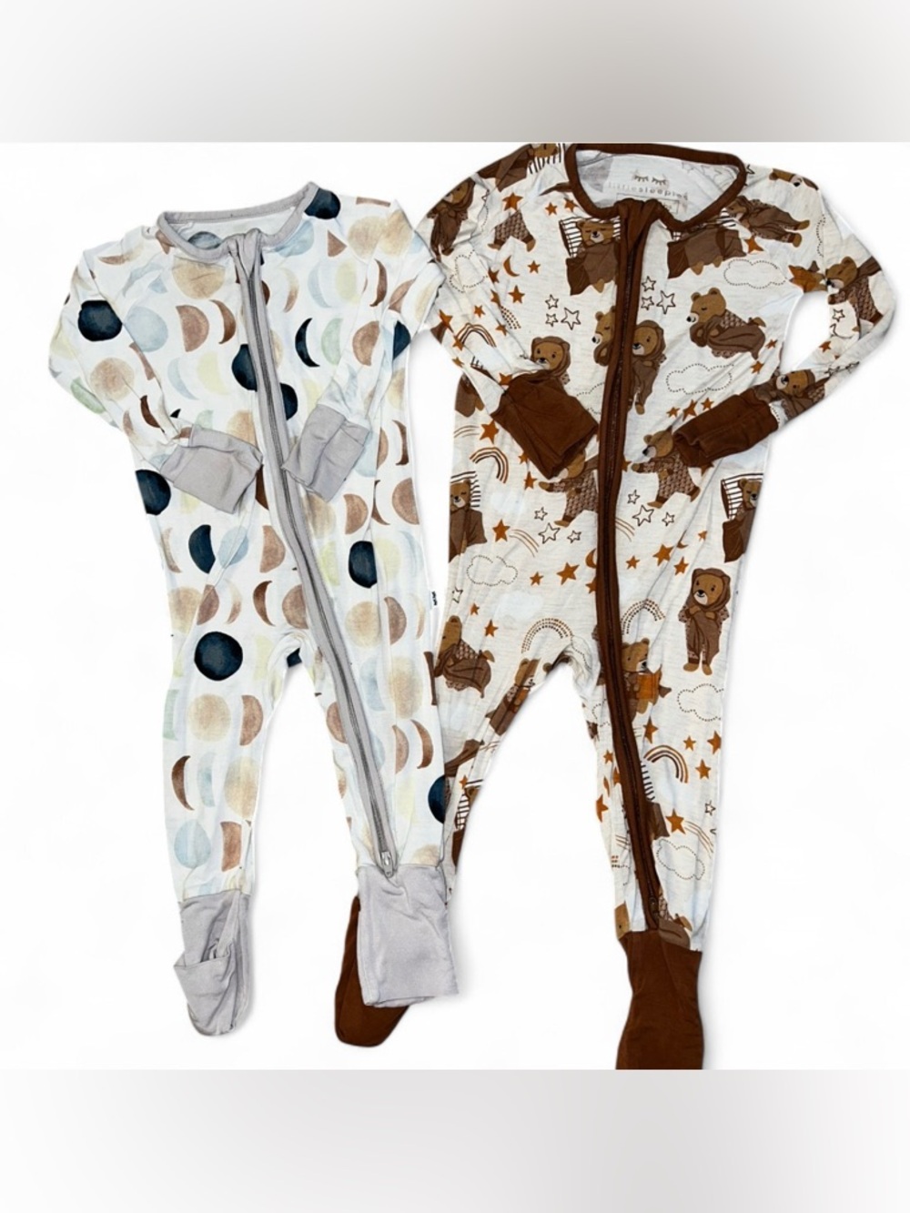 Little Sleepies Moon & Bear Print One-Piece Sleepwear 3-6m & 6-12m